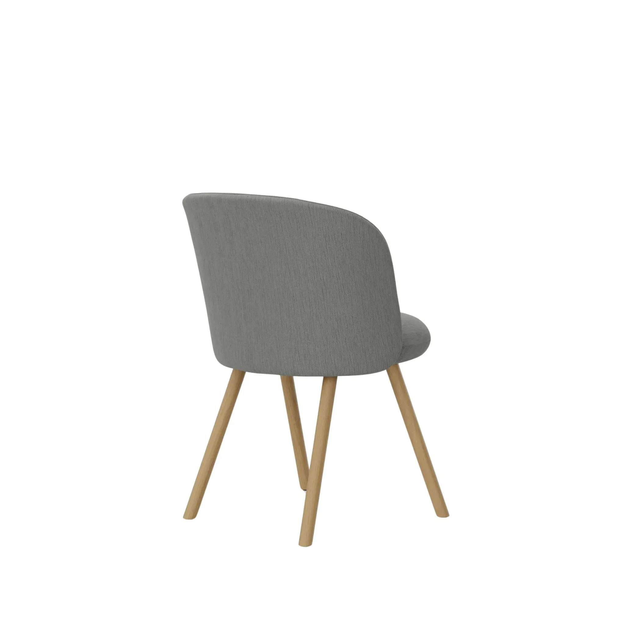 Illustration numéro 2 du produit Vitra Chaise Mikado piètement en chêne - Iroko 2 gris argenté
