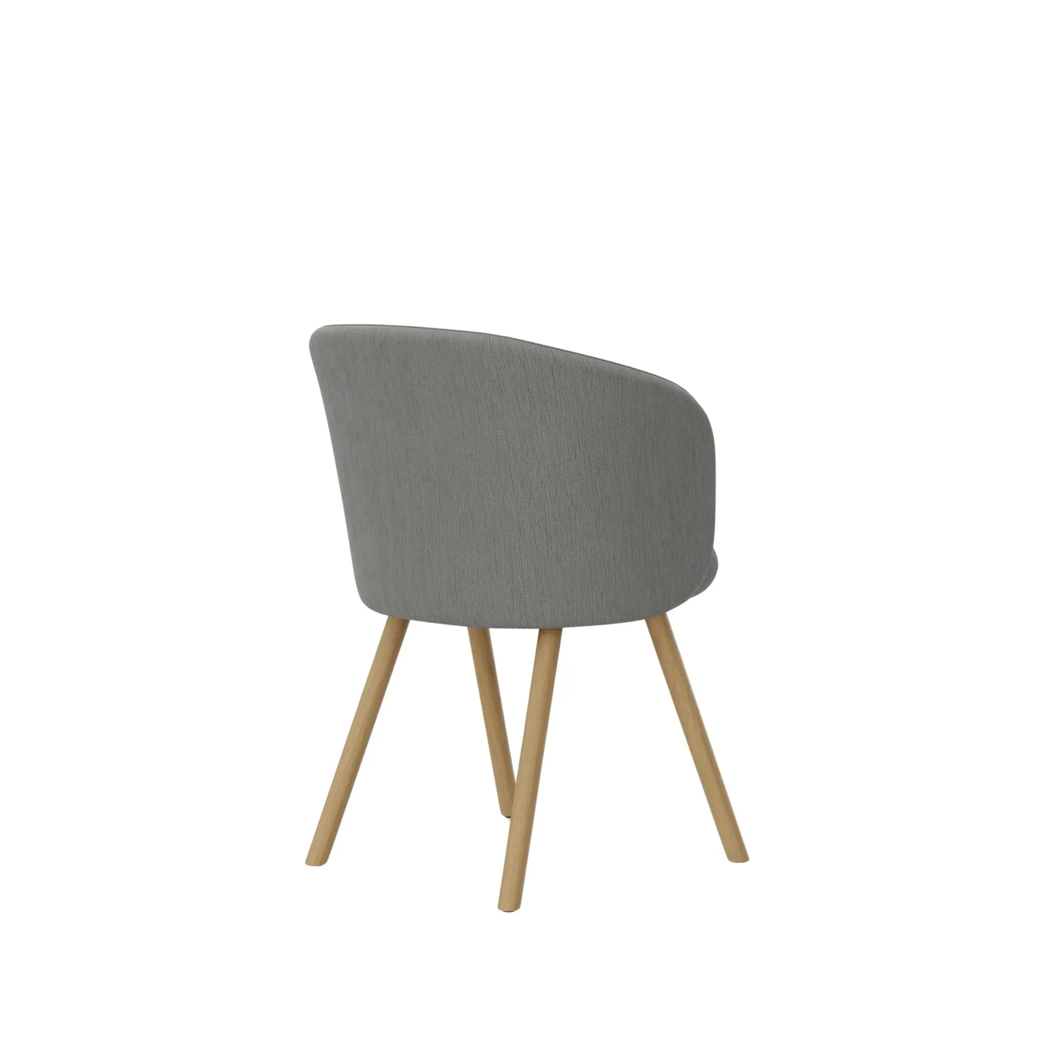 Illustration numéro 2 du produit Vitra Fauteuil Mikado piètement en chêne - Iroko 2 gris argenté