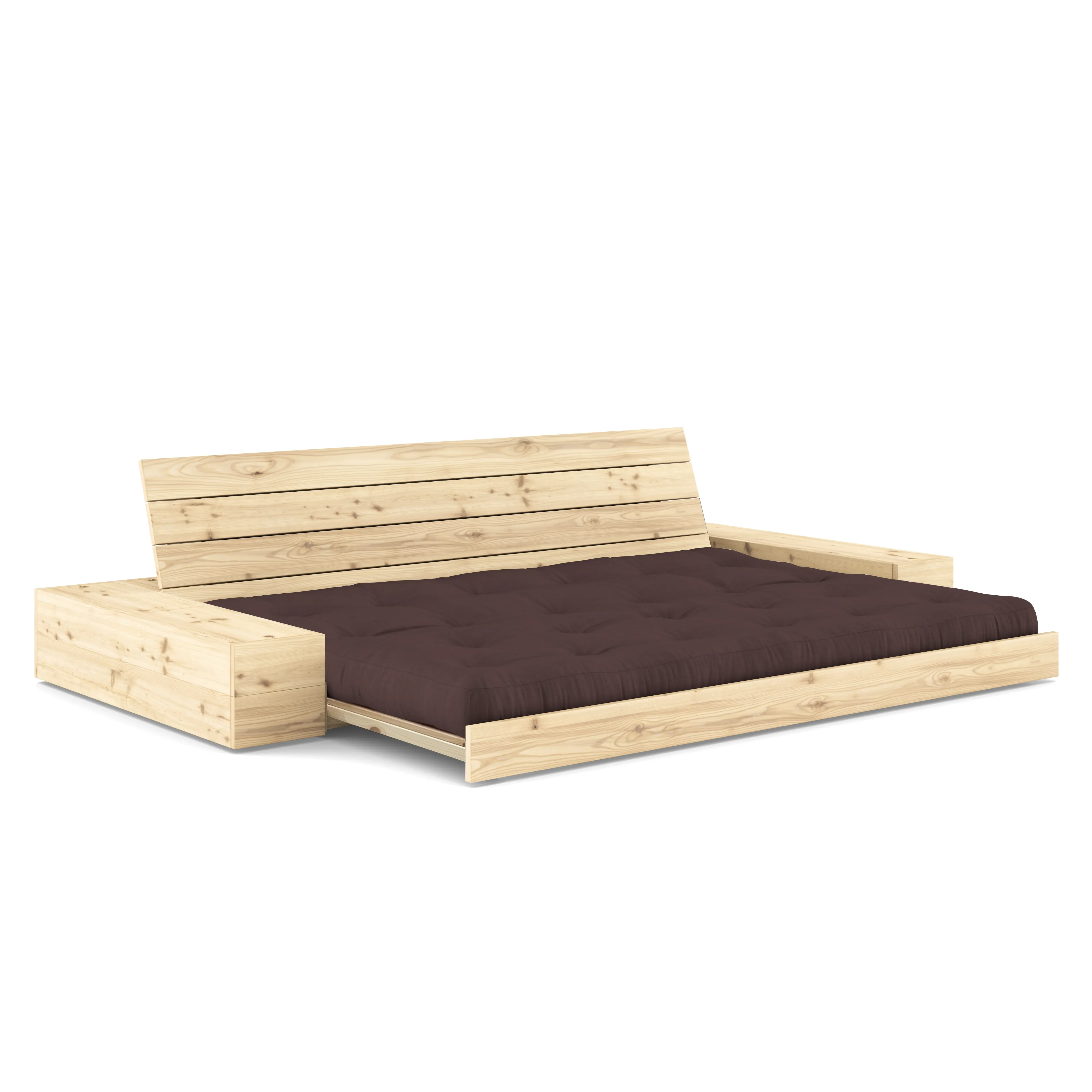 Illustration numéro 2 du produit Karup Canapé-lit Base avec casiers de rangement - 715 Brown - 101 ClearLacquered