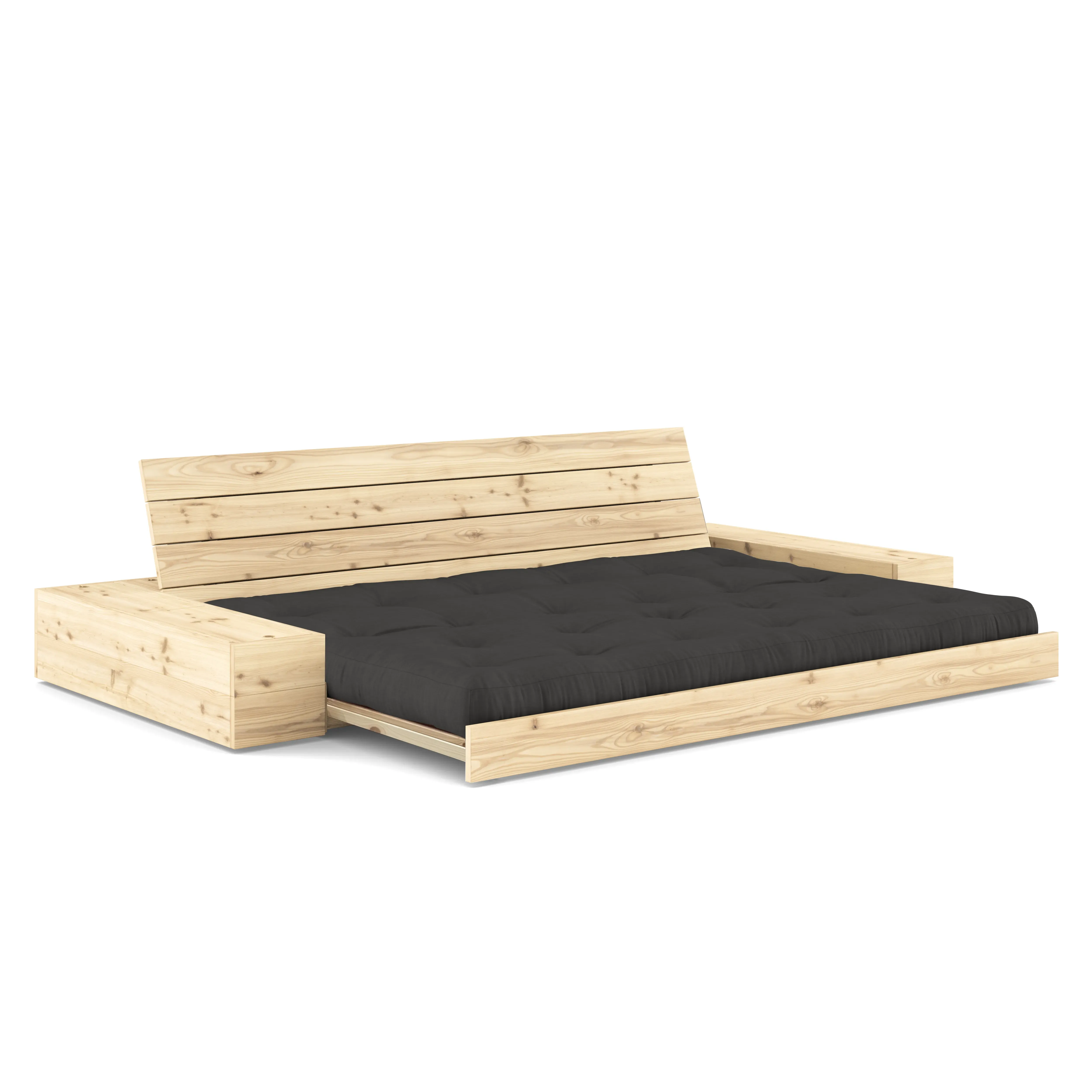 Illustration numéro 2 du produit Karup Canapé-lit Base avec casiers de rangement - 734 Dark Grey - 101 ClearLacquered