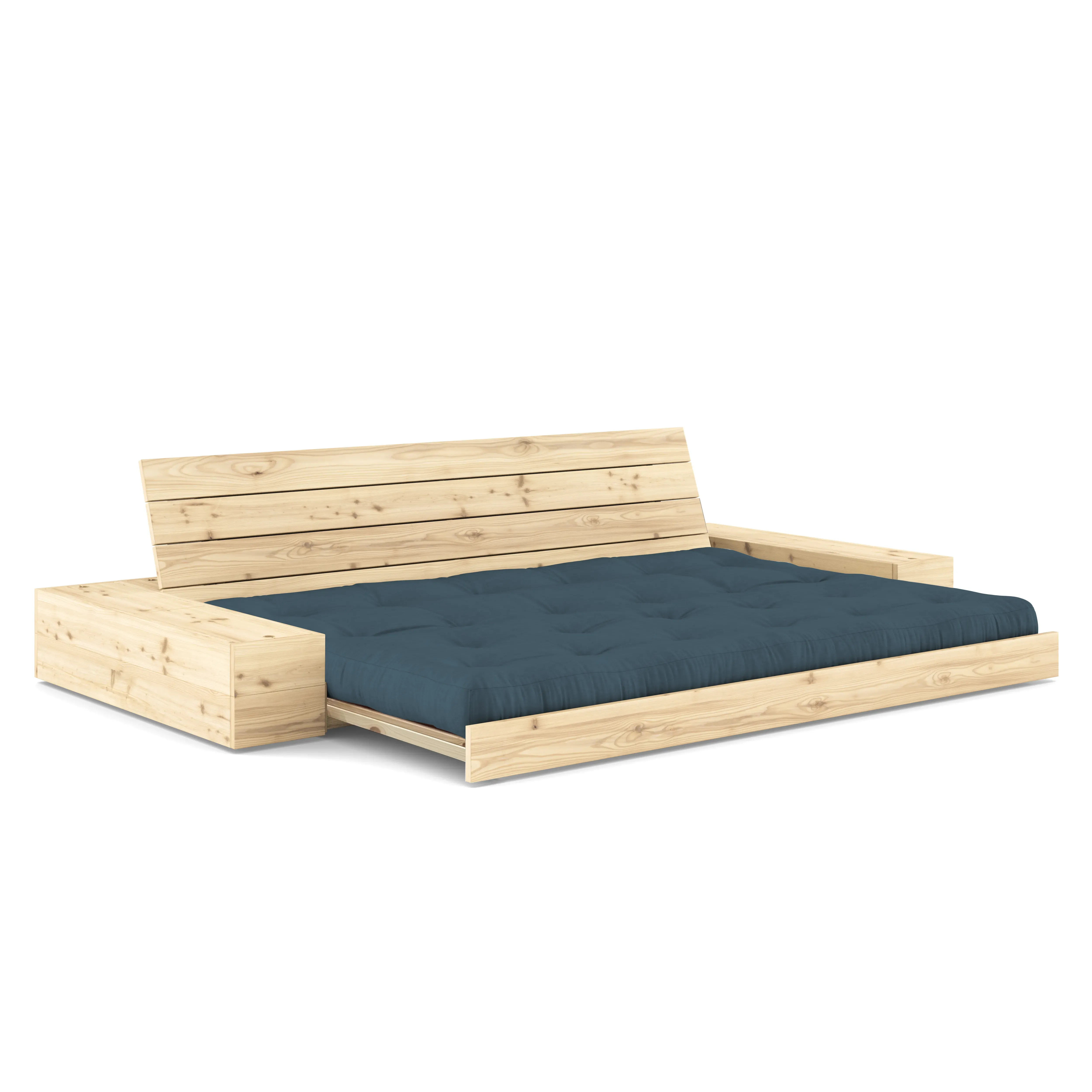 Illustration numéro 2 du produit Karup Canapé-lit Base avec casiers de rangement - 757 Petrol Blue - 101 ClearLacquered