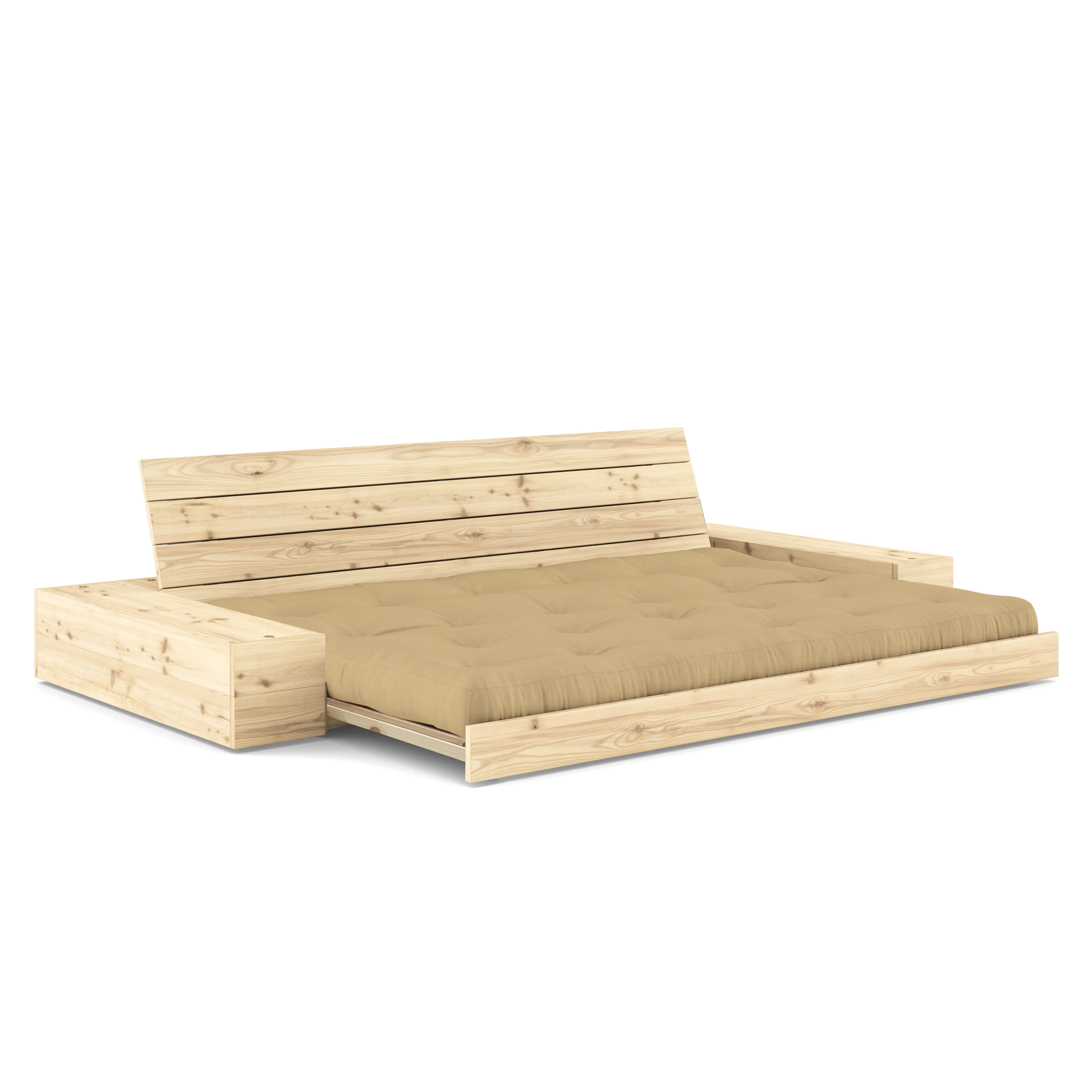 Illustration numéro 2 du produit Karup Canapé-lit Base avec casiers de rangement - 758 Wheat Beige - 101 ClearLacquered