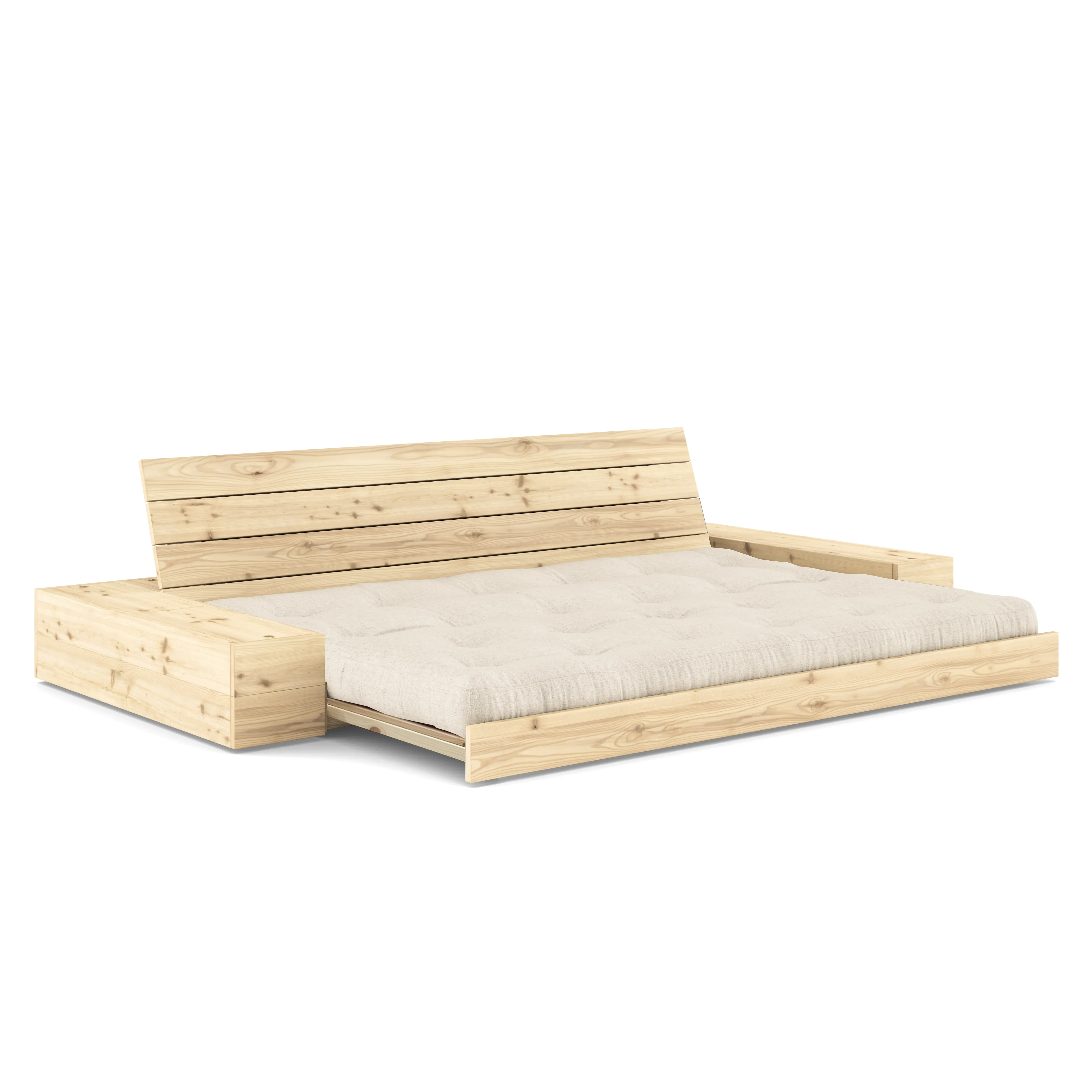 Illustration numéro 2 du produit Karup Canapé-lit Base avec casiers de rangement - 914 Linen - 101 ClearLacquered