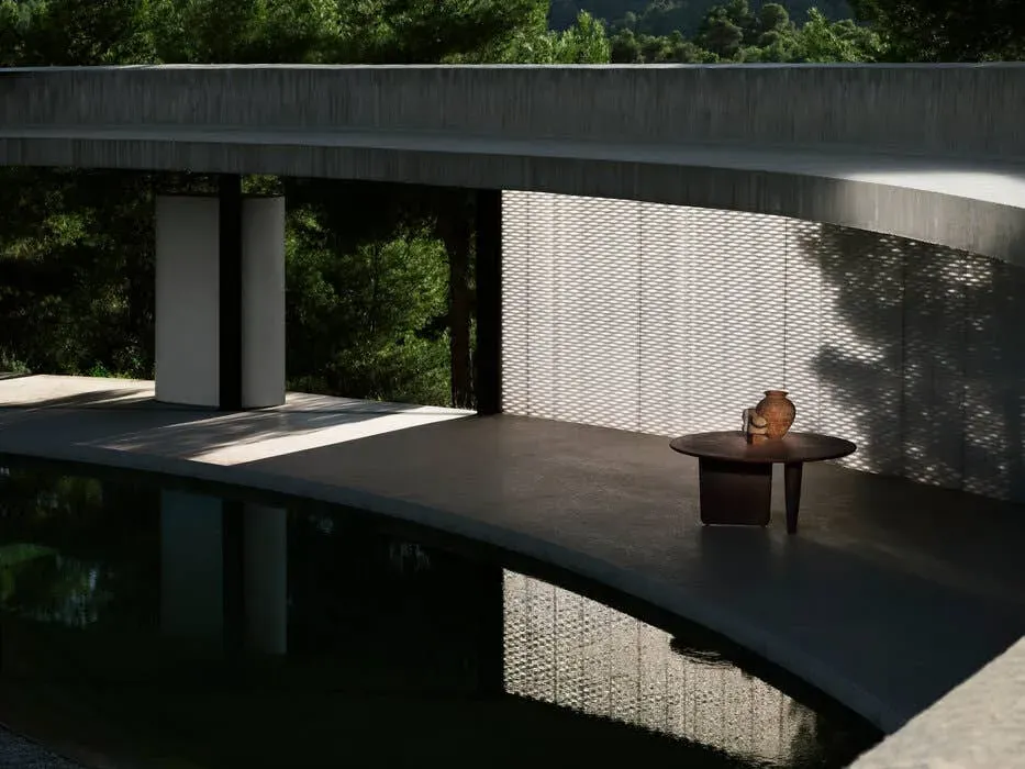 Illustration numéro 2 du produit B&B Italia Table ronde Tobi-Ishi Outdoor - brick cement