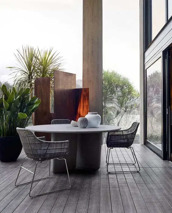 Illustration numéro 2 du produit B&B Italia Table ronde Tobi-Ishi Outdoor - anthracite cement