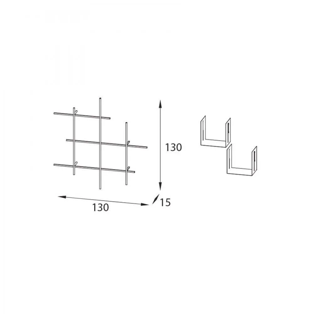 Illustration numéro 2 du produit Bibliothèque murale STOCKHOLM structure blanche 1 casier taupe et 1 casier chocolat