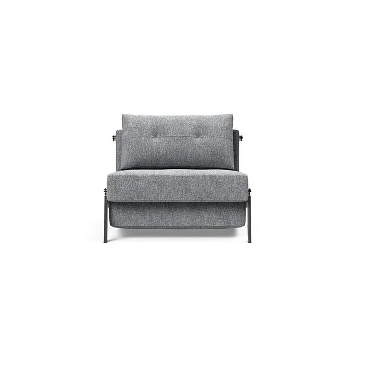 Illustration numéro 2 du produit INNOVATION LIVING  Fauteuil design SOFABED CUBED 02 CHROME Twist Granite convertible lit 200x90 cm