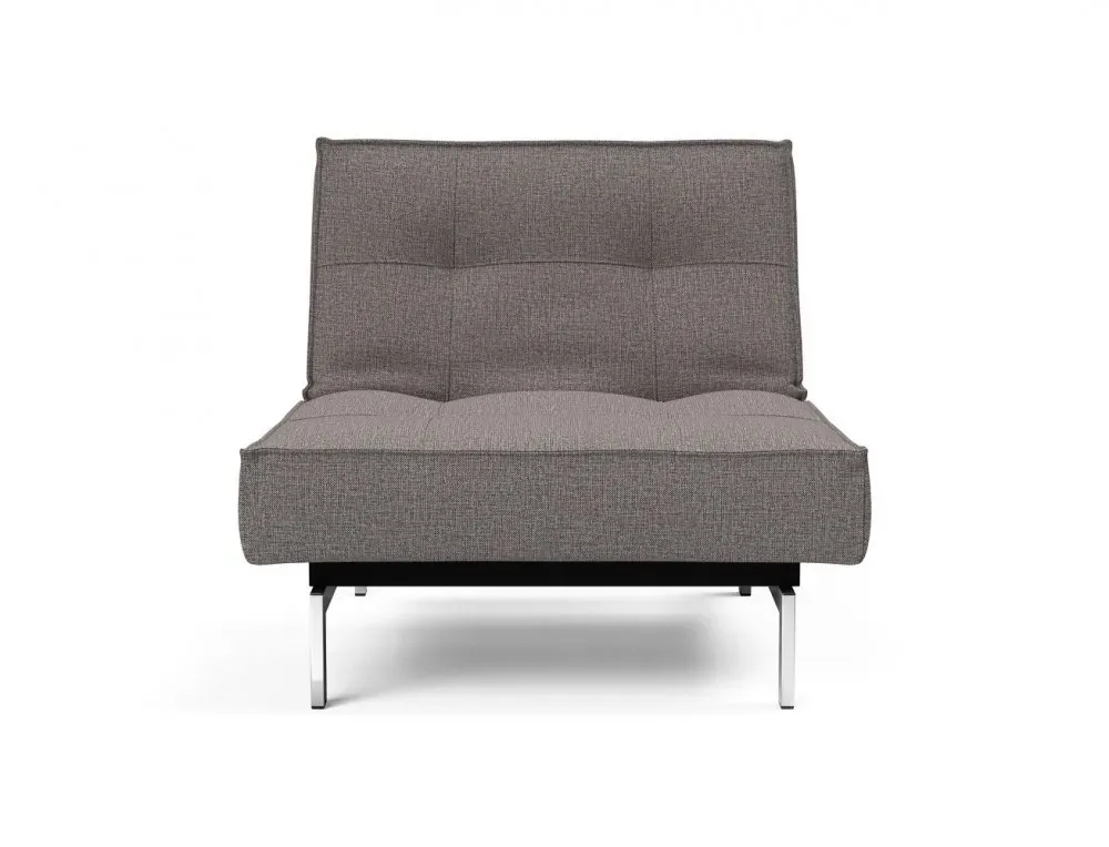 Illustration numéro 2 du produit INNOVATION LIVING  Fauteuil design SPLITBACK CHROME convertible lit 90*115 cm tissu Mixed Dance Grey