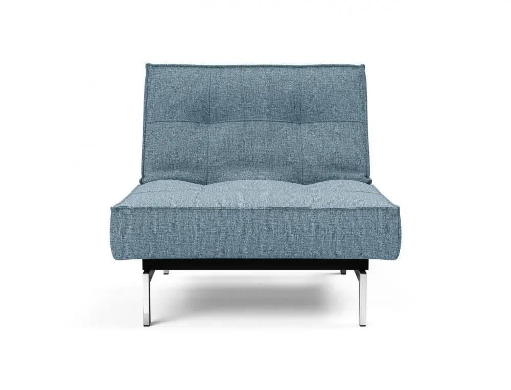 Illustration numéro 2 du produit INNOVATION LIVING  Fauteuil design SPLITBACK CHROME convertible lit 90*115 cm tissu Mixed Dance Light Blue