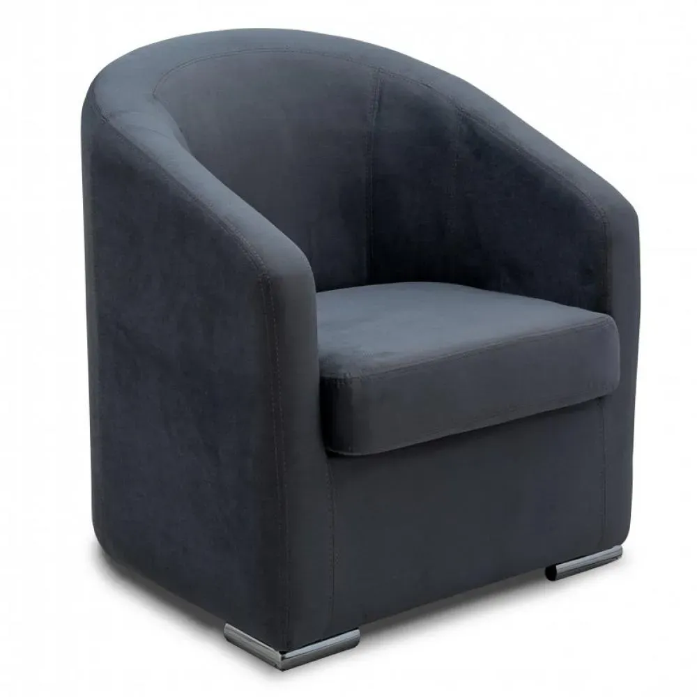 Illustration numéro 2 du produit Fauteuil fixe FOLIO velours gris anthracite