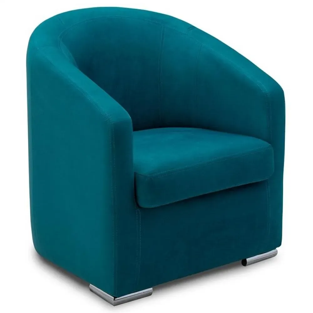 Illustration numéro 2 du produit Fauteuil fixe FOLIO velours turquoise