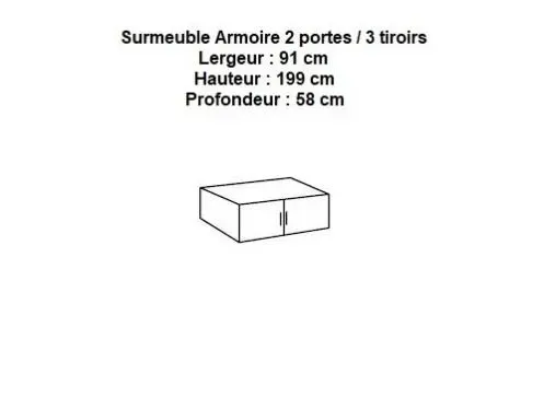 Illustration numéro 2 du produit Surmeuble chêne pour armoire 2 portes LAVAL