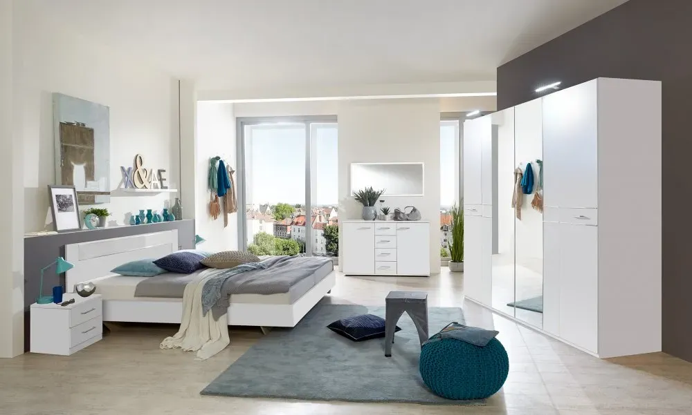 Illustration numéro 2 du produit Armoire PARINI portes battantes 2 miroirs blanc/chrome