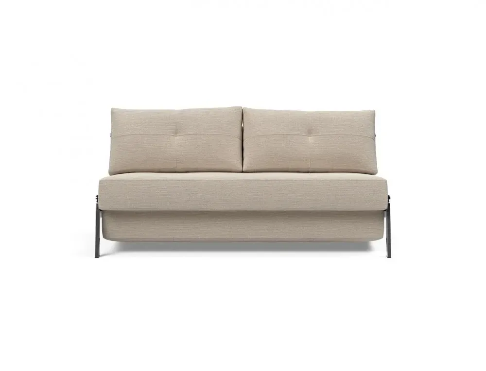 Illustration numéro 2 du produit INNOVATION LIVING  Canapé design CUBED 02 CHROME 160 convertible tissu Blida Sand Grey