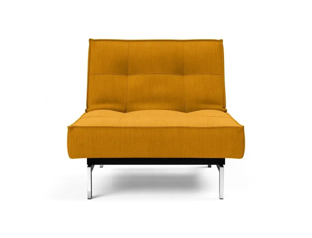 Illustration numéro 2 du produit INNOVATION LIVING  Fauteuil design SPLITBACK CHROME convertible lit 90*115 cm tissu Elegance Burned Curry