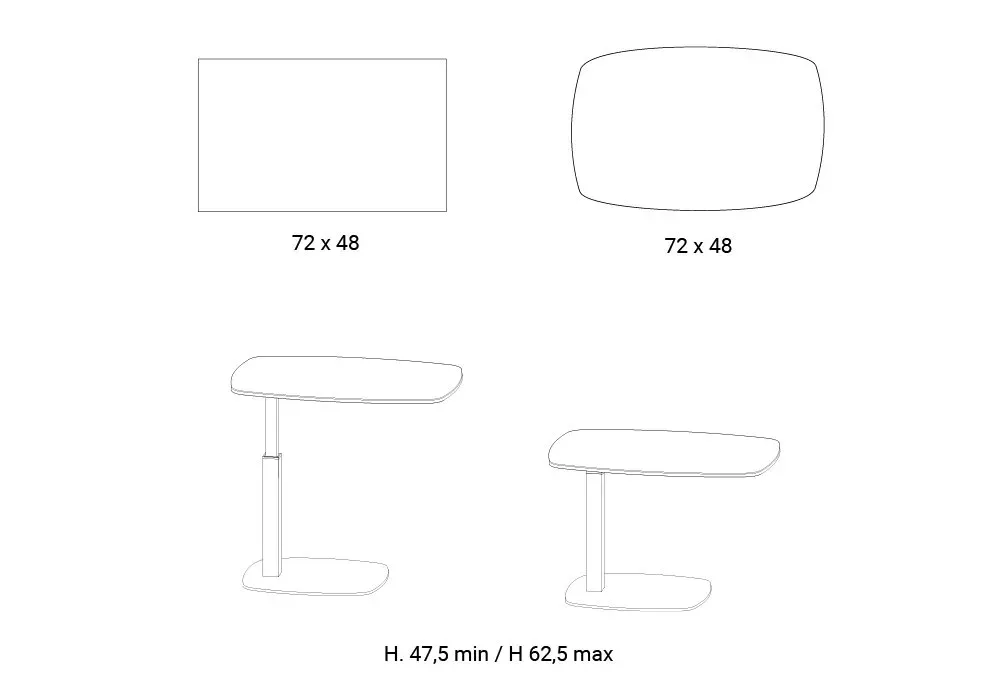 Illustration numéro 2 du produit Ozzio SERVUS Table Dinette en Marbre Onice avec piètement en Métal Graphite