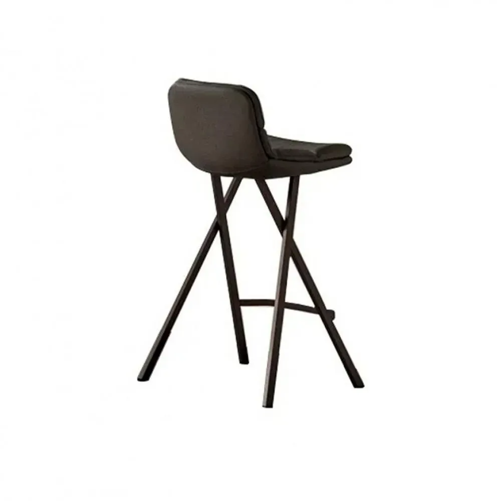 Illustration numéro 2 du produit Ozzio MILO Tabouret de bar en Cuir Graphite et Métal