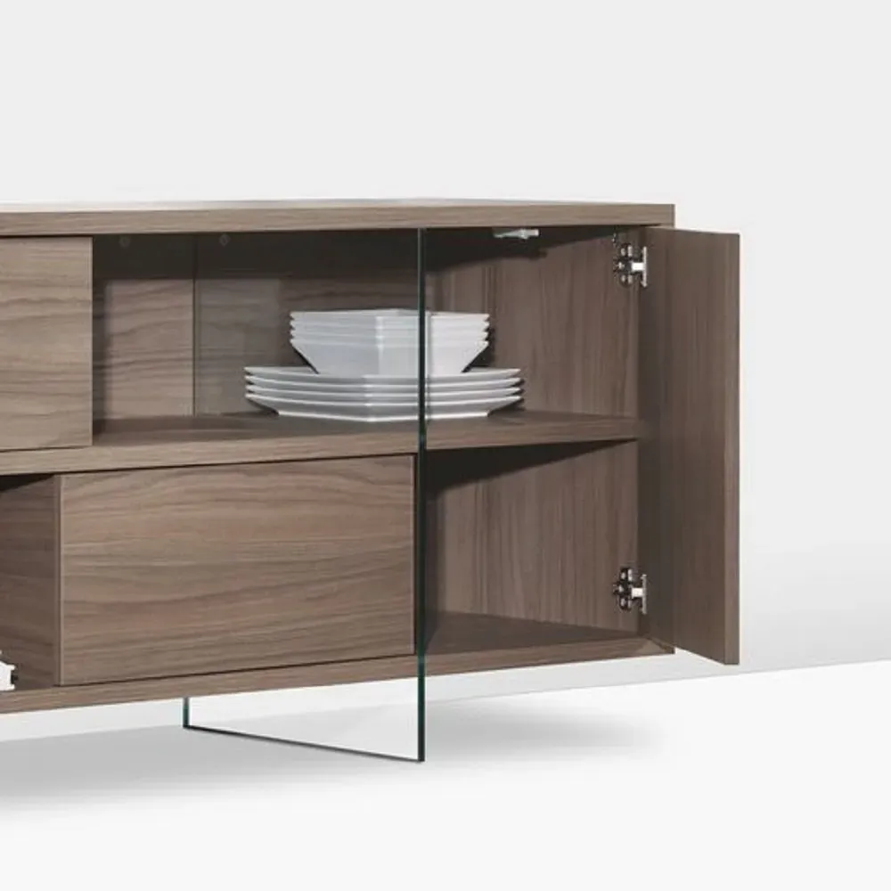 Illustration numéro 2 du produit Buffet MADISSON en stratifié écologique coloris noyer