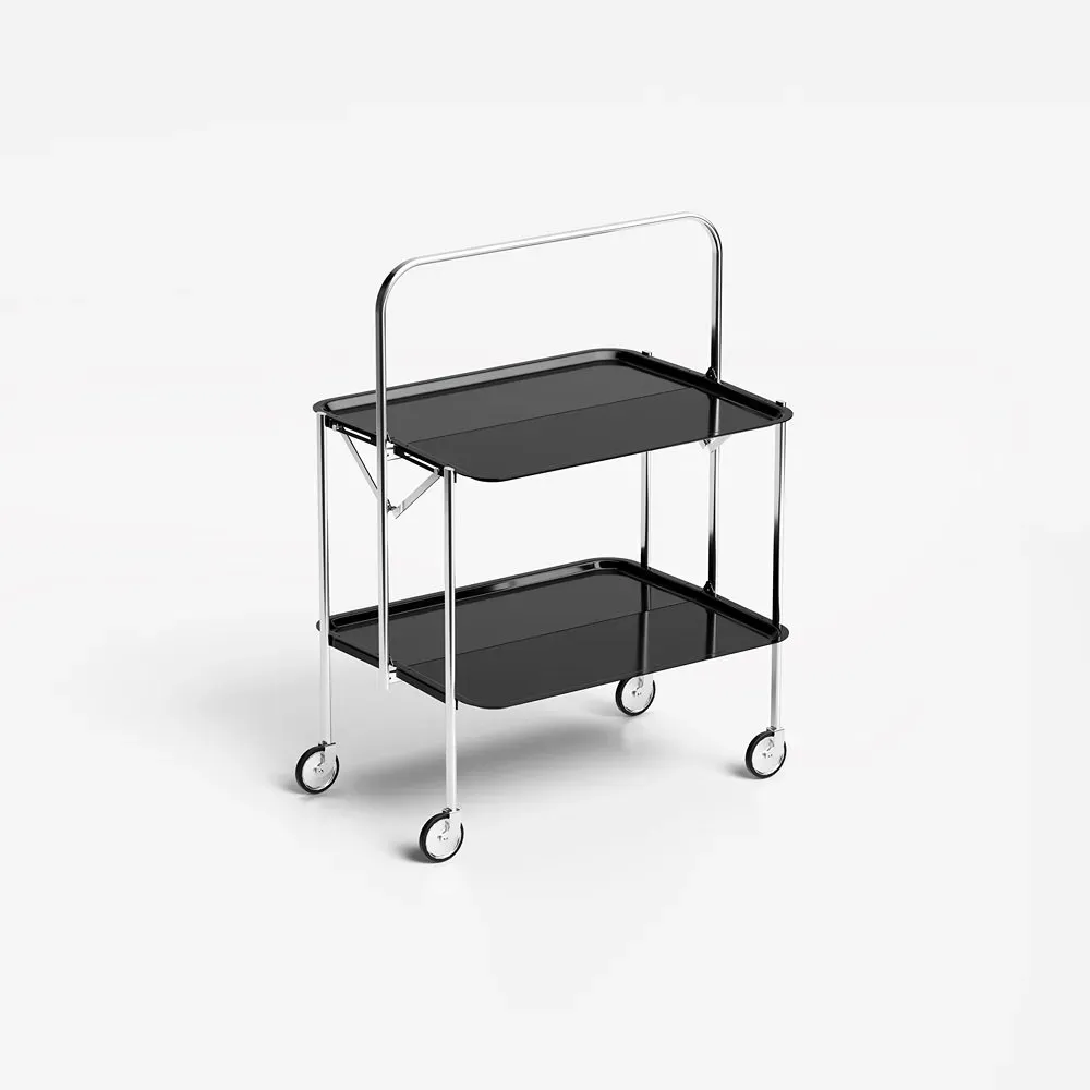 Illustration numéro 2 du produit Chariot pliable SELECT acier formica composition coloris chrome noir blanc