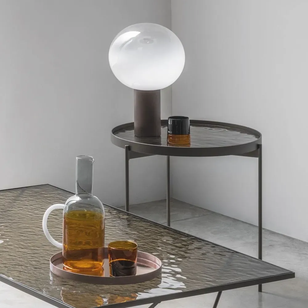 Illustration numéro 2 du produit Table basse ronde ESPRIT acier bronze verre forgé bronze