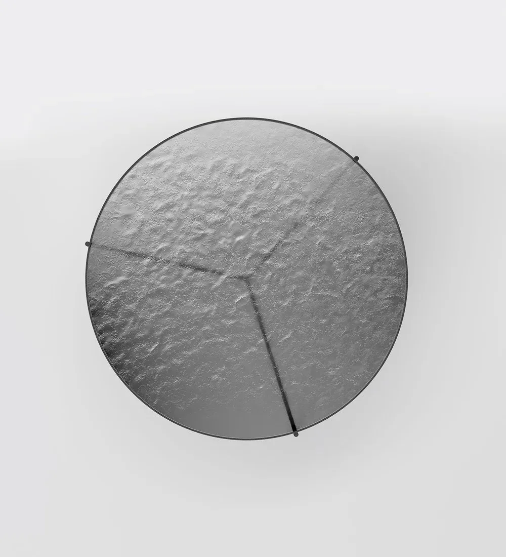 Illustration numéro 2 du produit Table basse ronde ESPRIT acier noir verre forgé gris fumé