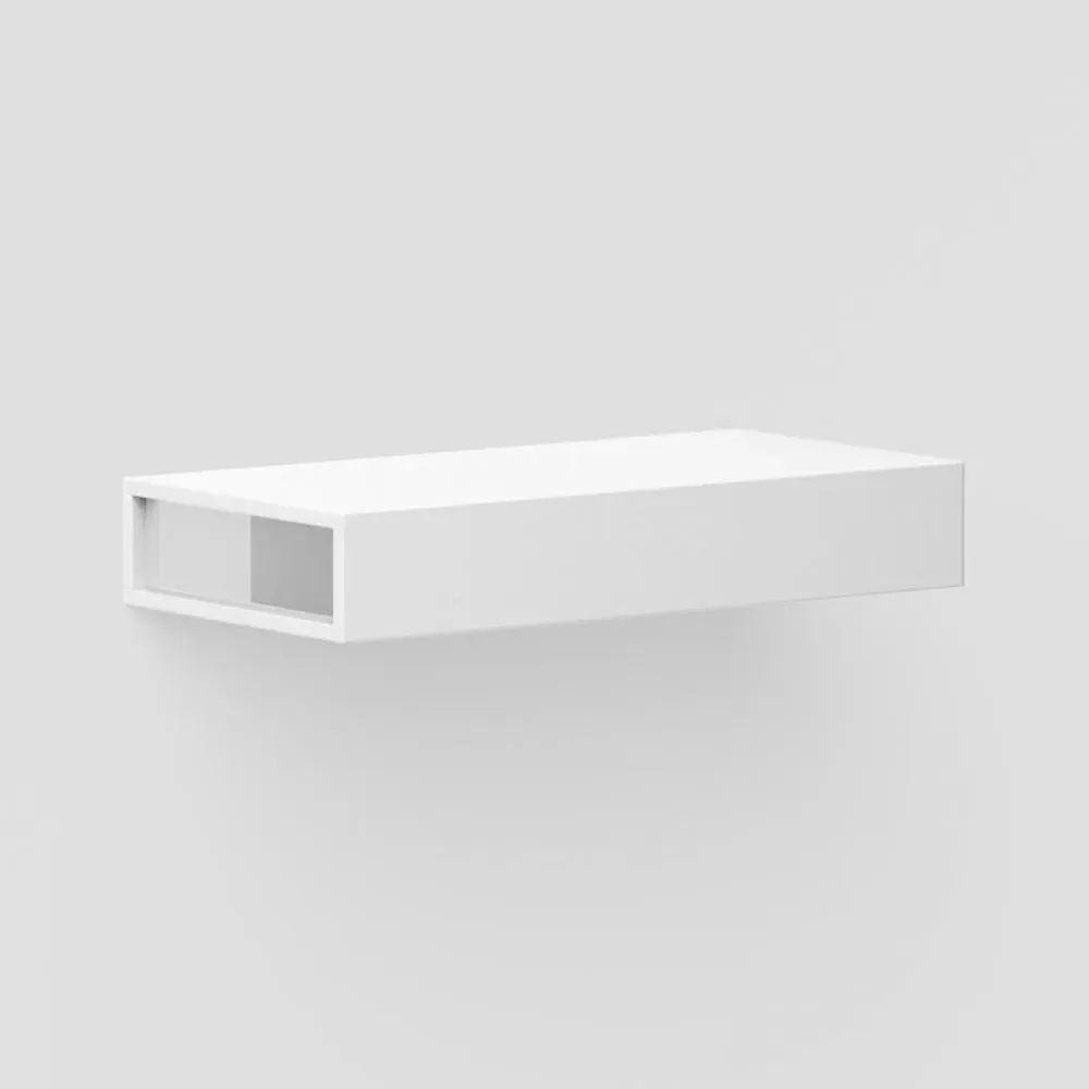 Illustration numéro 2 du produit Armoire suspendue DUE 1 tiroirs bois éco laminé coloris blanc mat côté verre