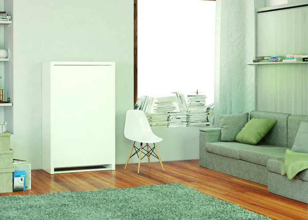 Illustration numéro 2 du produit Bureau pliant mobile BEX plateau 80 x 127 cm 2 étagères