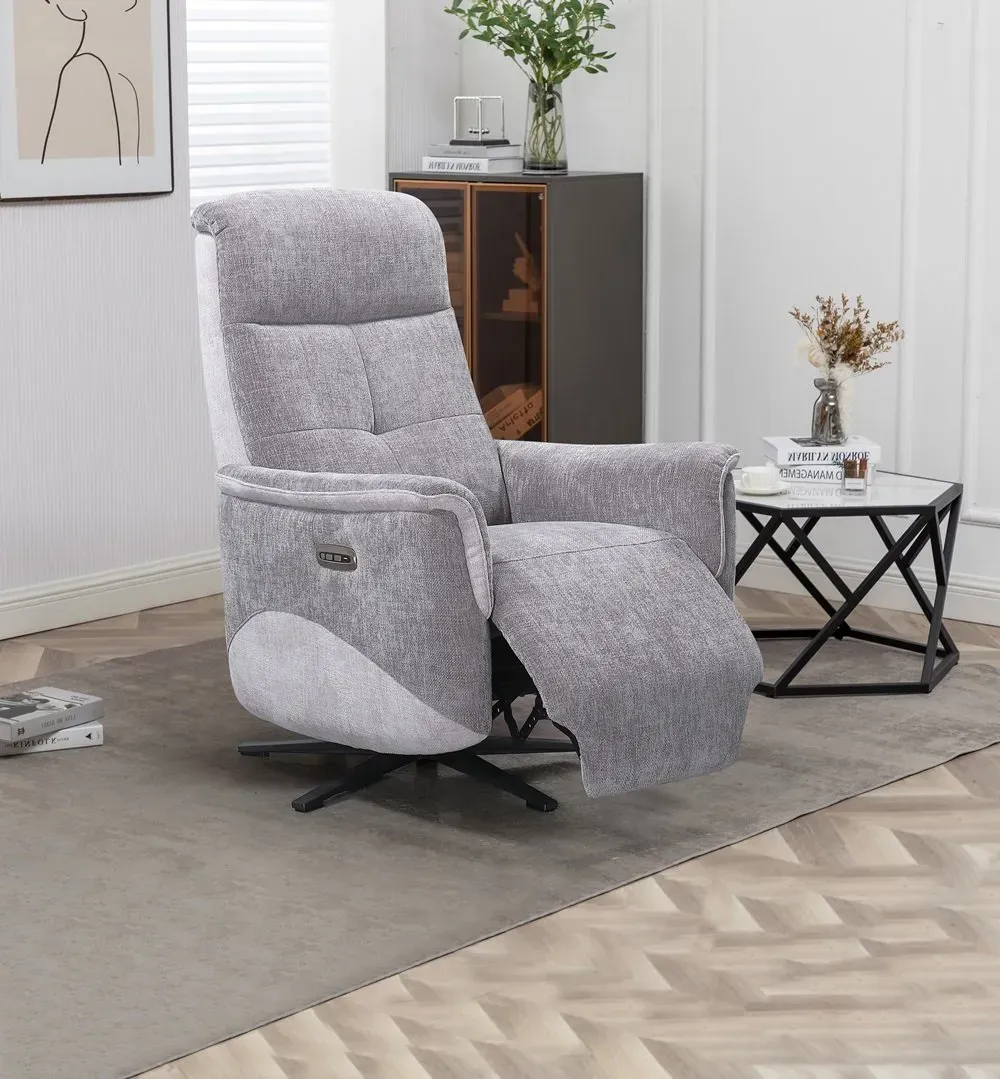 Illustration numéro 2 du produit Fauteuil relax pivotant bi moteur BLOOM tissu maillé gris foncé & gris clair
