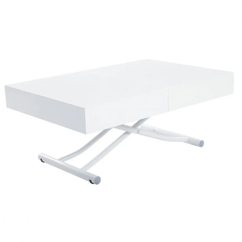 Illustration numéro 2 du produit Table basse relevable extensible ALBATROS design blanc brillant