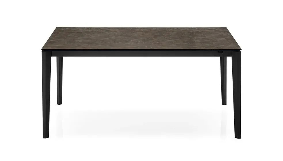 Illustration numéro 2 du produit Table extensible 8 couverts PENTAGON 210cm pieds métal plateau mélaminé bronze