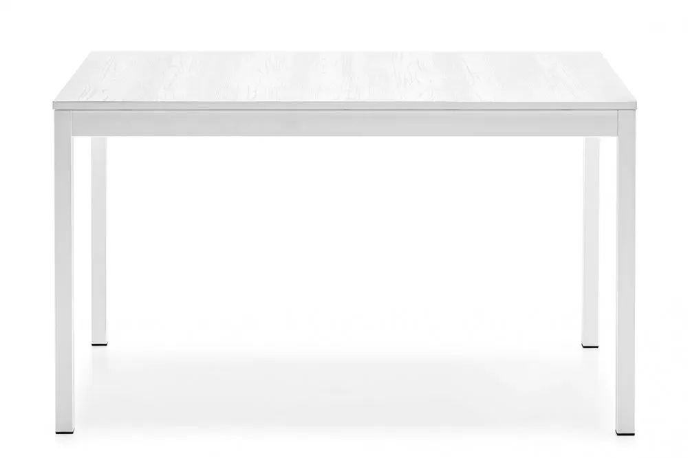 Illustration numéro 2 du produit Table extensible 8 couverts SNAP 190 cm pieds métal plateau mélaminé blanc