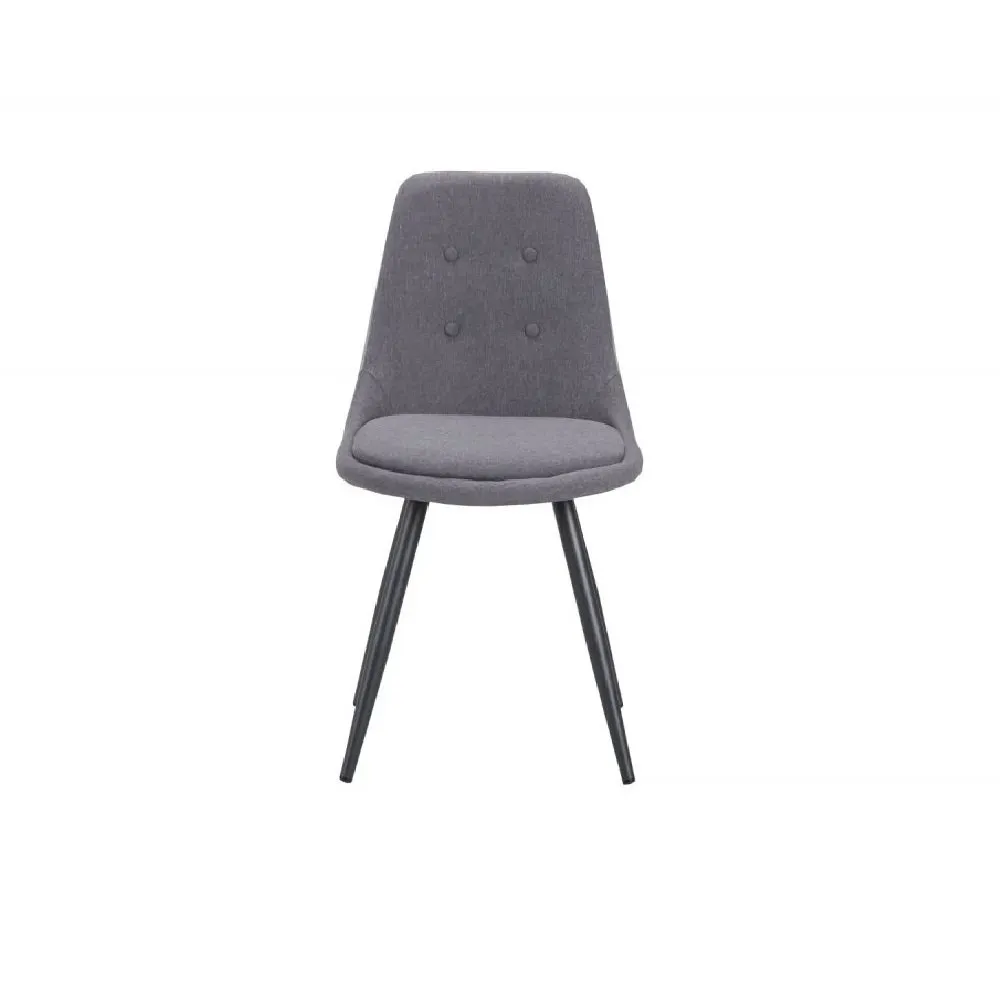 Illustration numéro 2 du produit Lot de 4 chaises design COCOON piètement métal noir assise gris clair