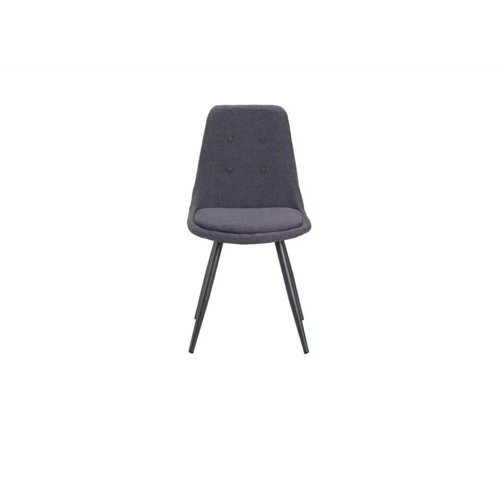 Illustration numéro 2 du produit Lot de 4 chaises design COCOON piètement métal noir assise gris foncé