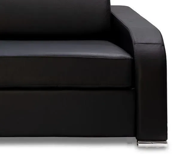 Illustration numéro 2 du produit Canapé fixe 2 places SOFIA 175 cm cuir regent noir