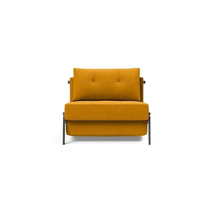 Illustration numéro 2 du produit INNOVATION LIVING  Fauteuil design SOFABED CUBED 02 CHROME Elegance Curry convertible lit 200x90 cm