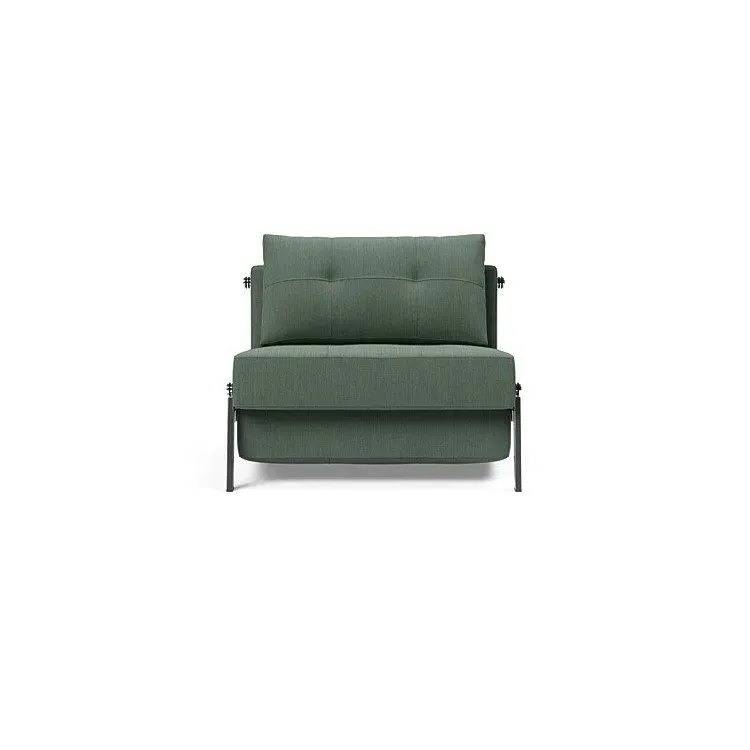 Illustration numéro 2 du produit INNOVATION LIVING  Fauteuil design SOFABED CUBED 02 CHROME Elegance Green convertible lit 200x90 cm
