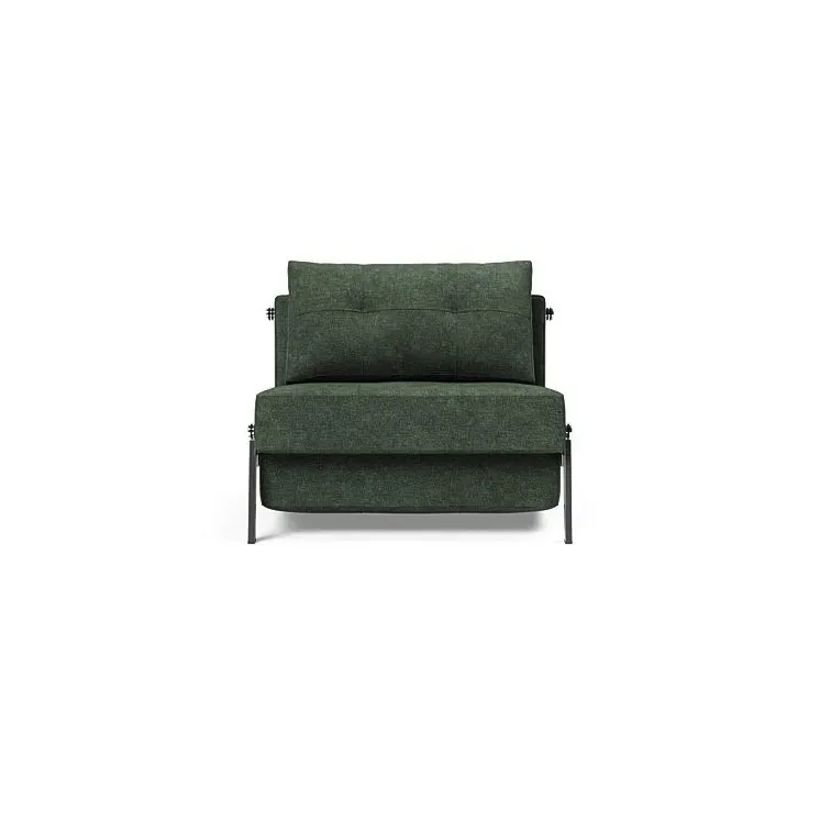 Illustration numéro 2 du produit INNOVATION LIVING  Fauteuil design SOFABED CUBED 02 CHROME Avella Pine Green convertible lit 200x90 cm