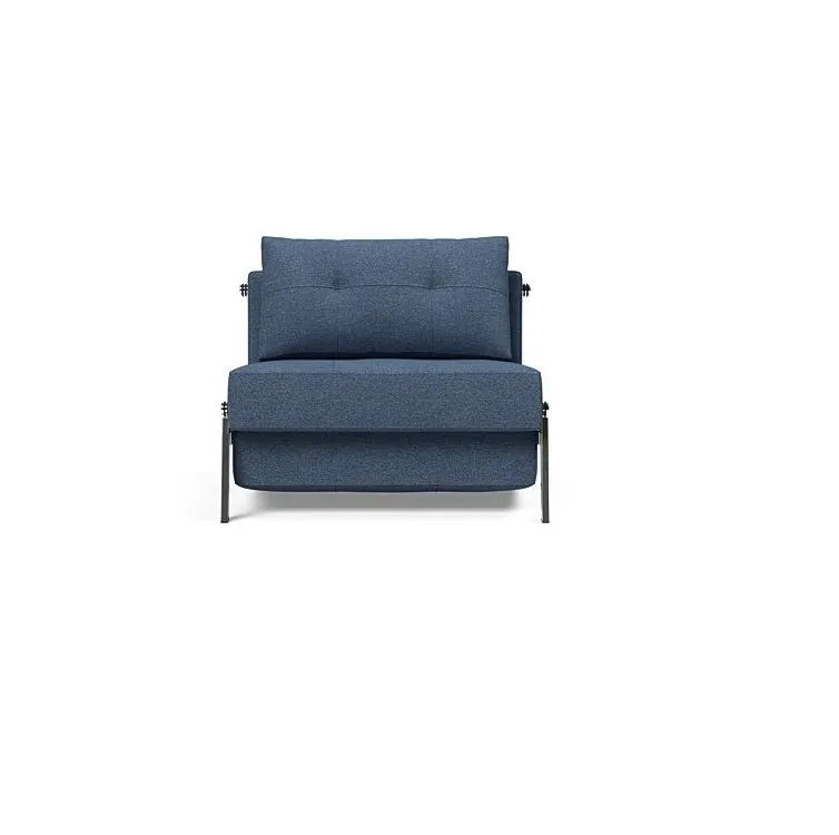Illustration numéro 2 du produit INNOVATION LIVING  Fauteuil design SOFABED CUBED 02 CHROME Weda Blue convertible lit 200x90 cm