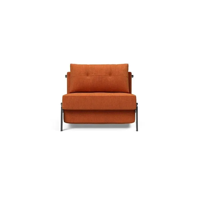 Illustration numéro 2 du produit INNOVATION LIVING  Fauteuil design SOFABED CUBED 02 CHROME Esina Rust Orange convertible lit 200x90 cm