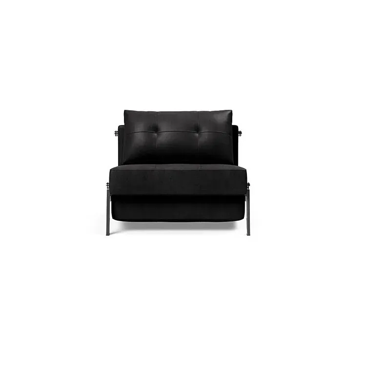 Illustration numéro 2 du produit INNOVATION LIVING  Fauteuil design SOFABED CUBED 02 CHROME Faunal Black convertible lit 200x90 cm