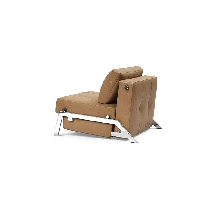 Illustration numéro 2 du produit INNOVATION LIVING  Fauteuil design SOFABED CUBED 02 CHROME Faunal Brown convertible lit 200x90 cm