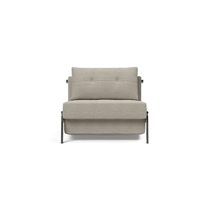 Illustration numéro 2 du produit INNOVATION LIVING  Fauteuil design SOFABED CUBED 02 CHROME Kenya Gravel convertible lit 200x90 cm