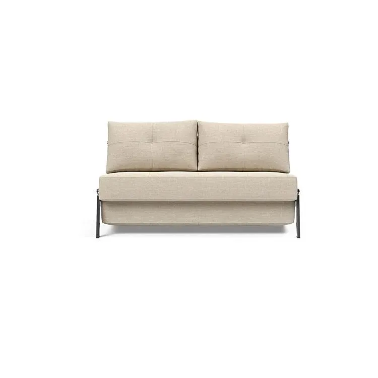 Illustration numéro 2 du produit INNOVATION LIVING  Canapé design CUBED 02 CHROME convertible 200x140 cm tissu Phobos Latte