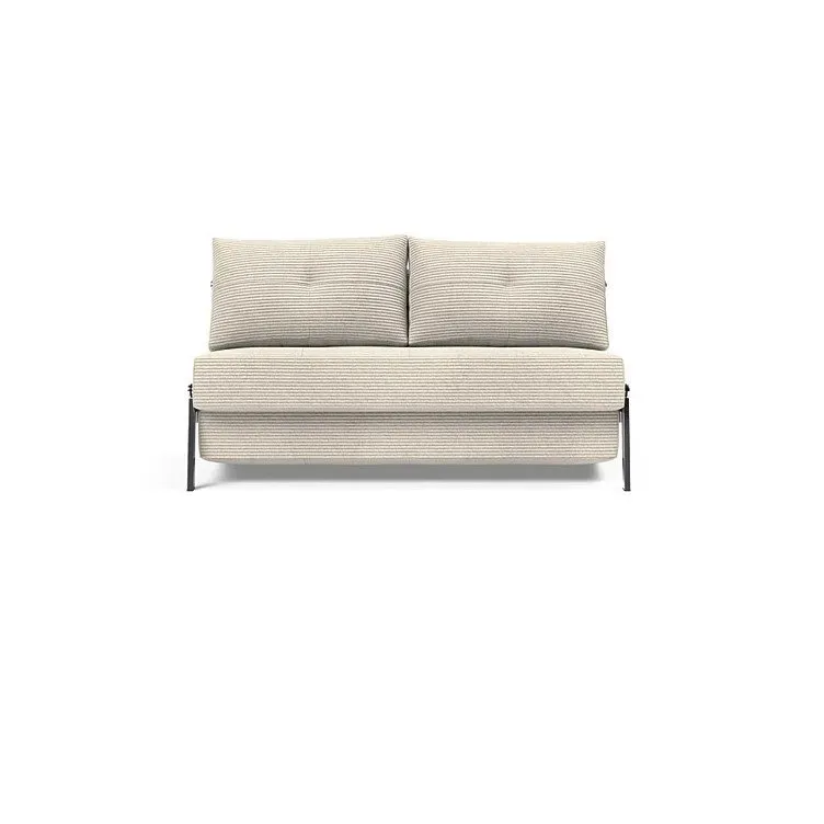 Illustration numéro 2 du produit INNOVATION LIVING  Canapé design CUBED 02 CHROME convertible 200x140 cm tissu Corduroy Ivory