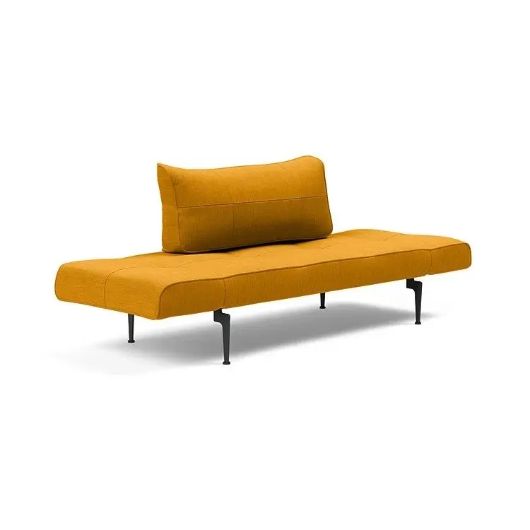 Illustration numéro 2 du produit Canape convertible lit  200x70 cm ZEAL LASER  piétements métallique tissu Elegance Curry