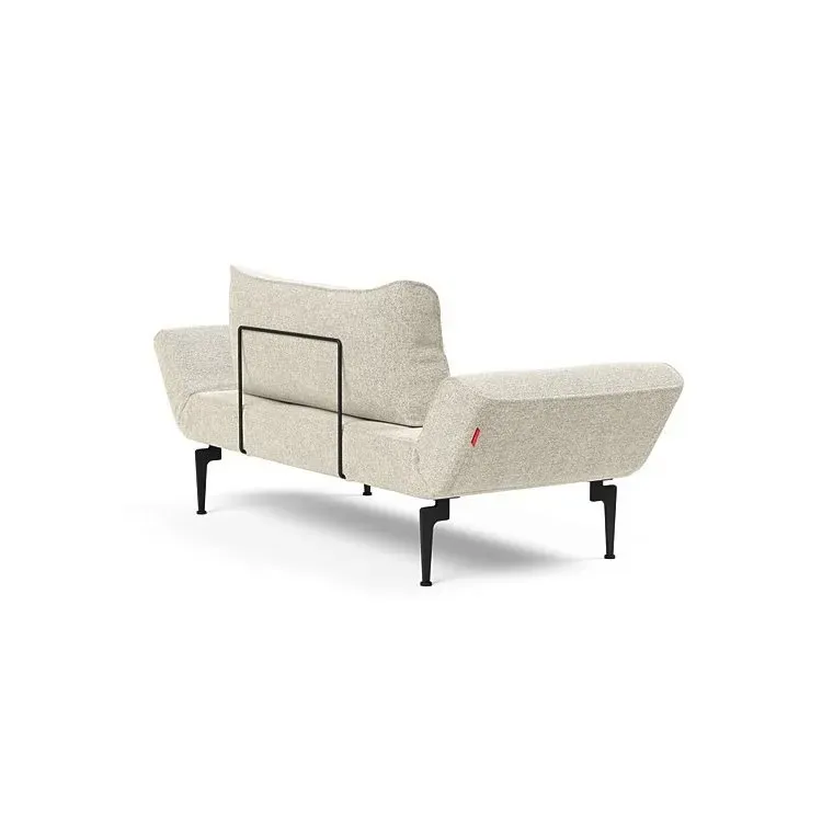 Illustration numéro 2 du produit Canape convertible lit  200x70 cm ZEAL LASER  piétement métallique tissu Taura Off White