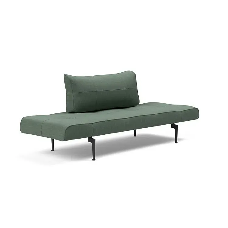 Illustration numéro 2 du produit Canape convertible lit  200x70 cm ZEAL LASER  piétement métallique tissu Elegance Green
