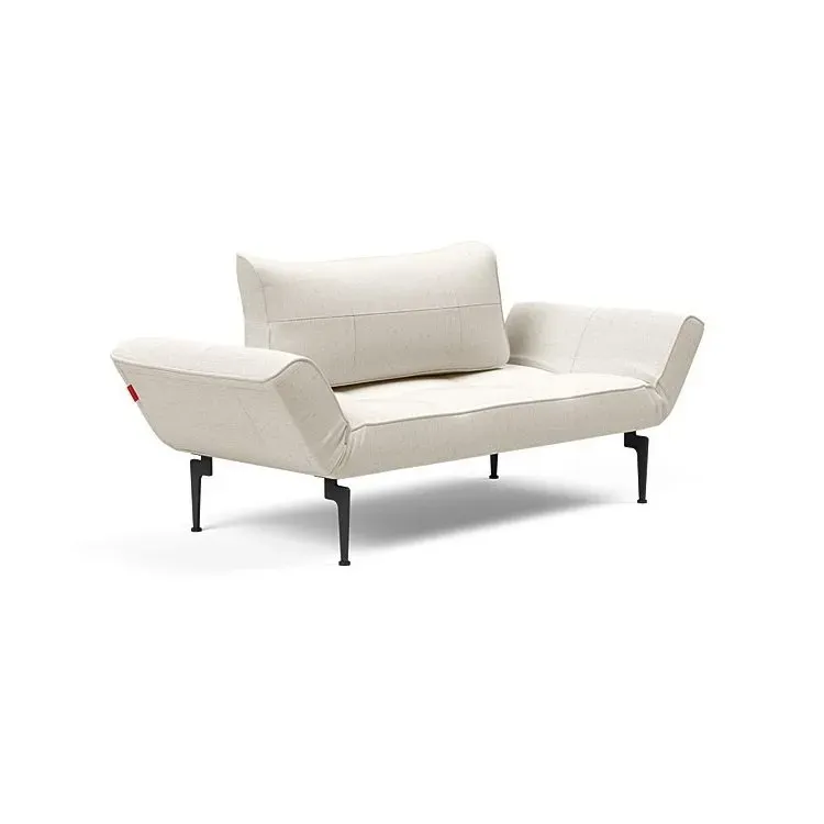 Illustration numéro 2 du produit Canape convertible lit  200x70 cm ZEAL LASER  piétement métallique tissu Bouclé Off White