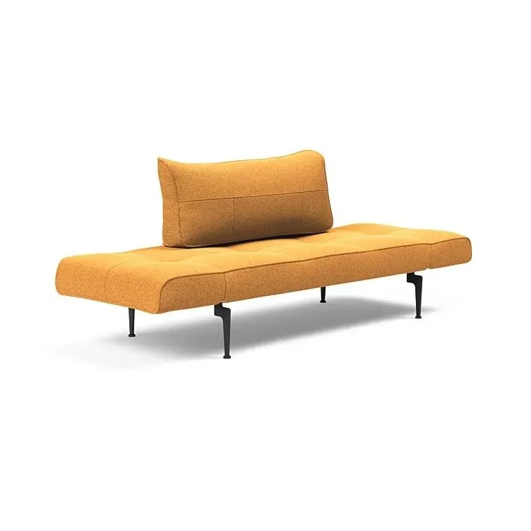 Illustration numéro 2 du produit Canape convertible lit  200x70 cm ZEAL LASER  piétement métallique tissu Bouclé Ochre