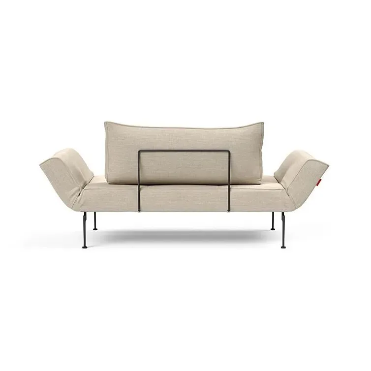 Illustration numéro 2 du produit Canape convertible lit  200x70 cm ZEAL LASER  piétement métallique tissu Phobos Latte
